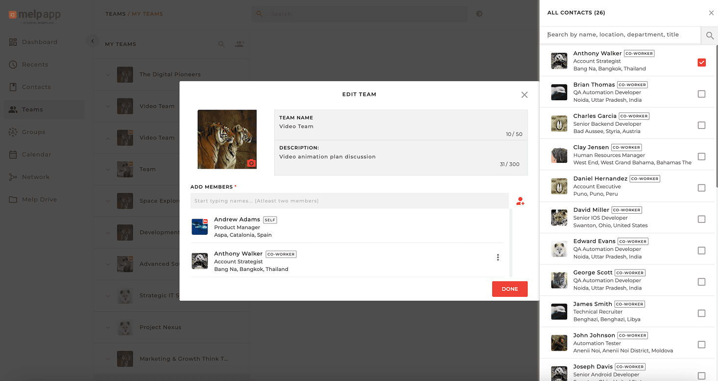 Select contact