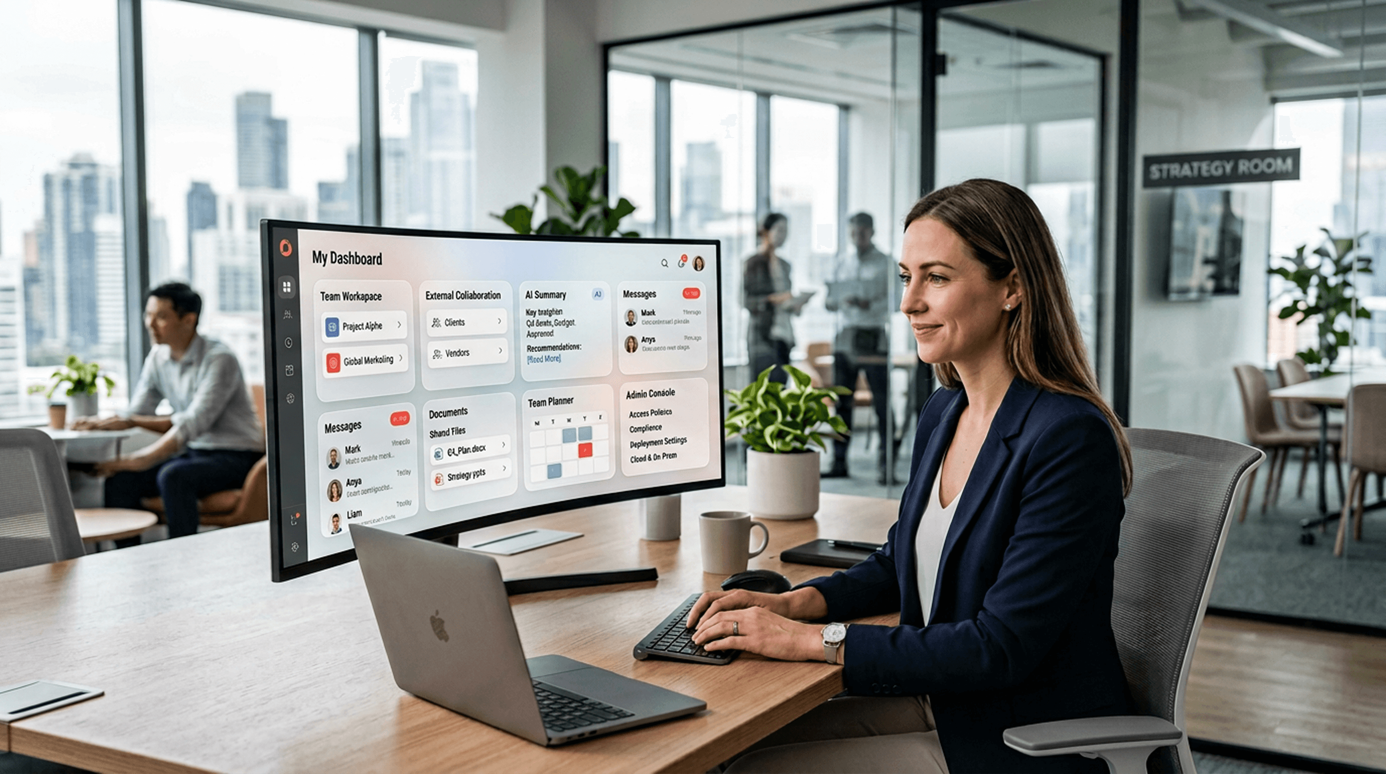 Work securely across companies.