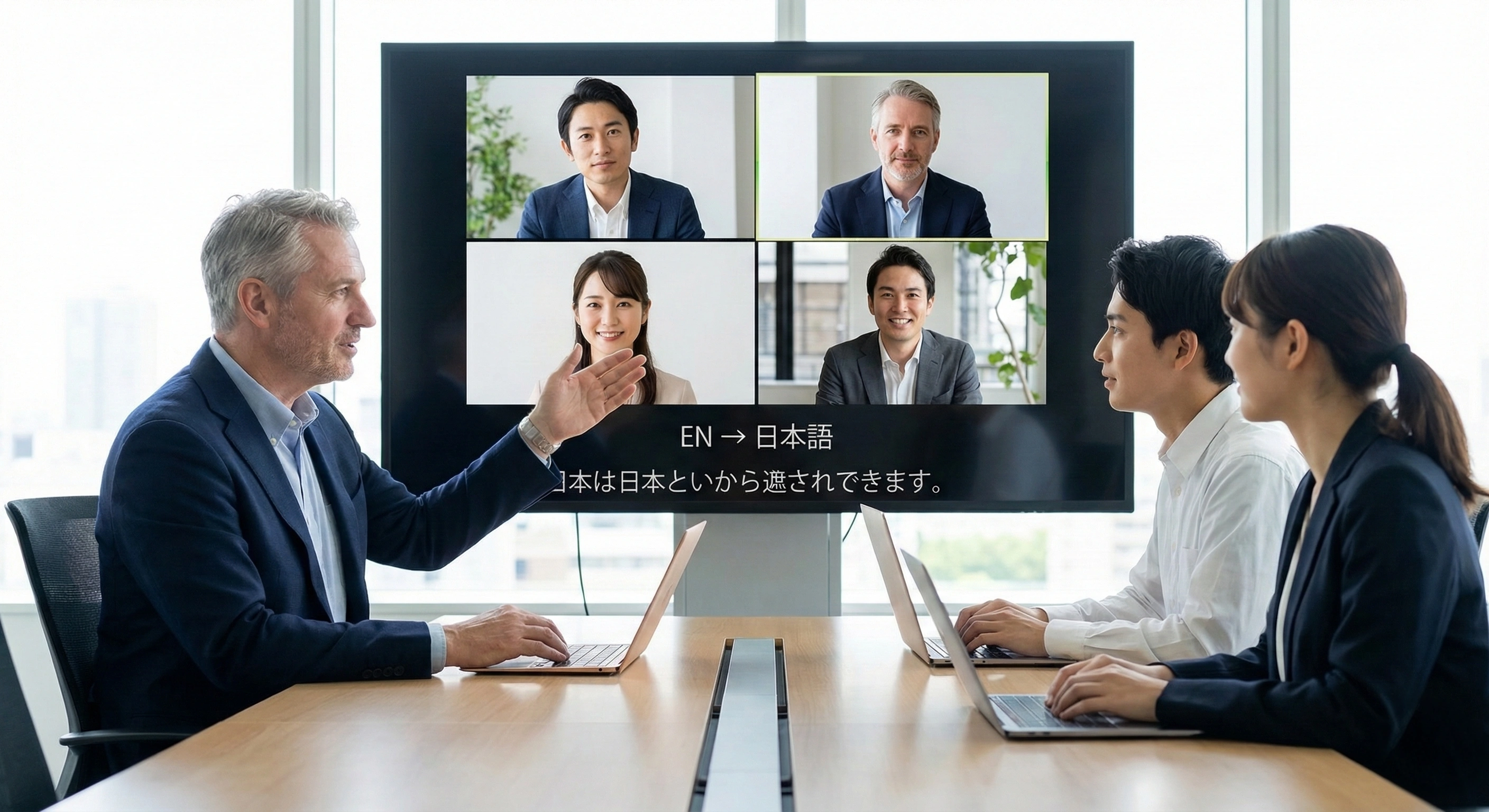 Consulting firm conducting multilingual client meetings