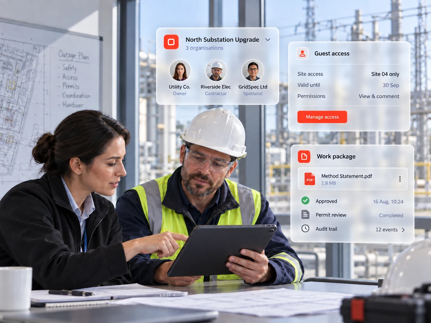 Secure collaboration with contractors and specialist energy vendors