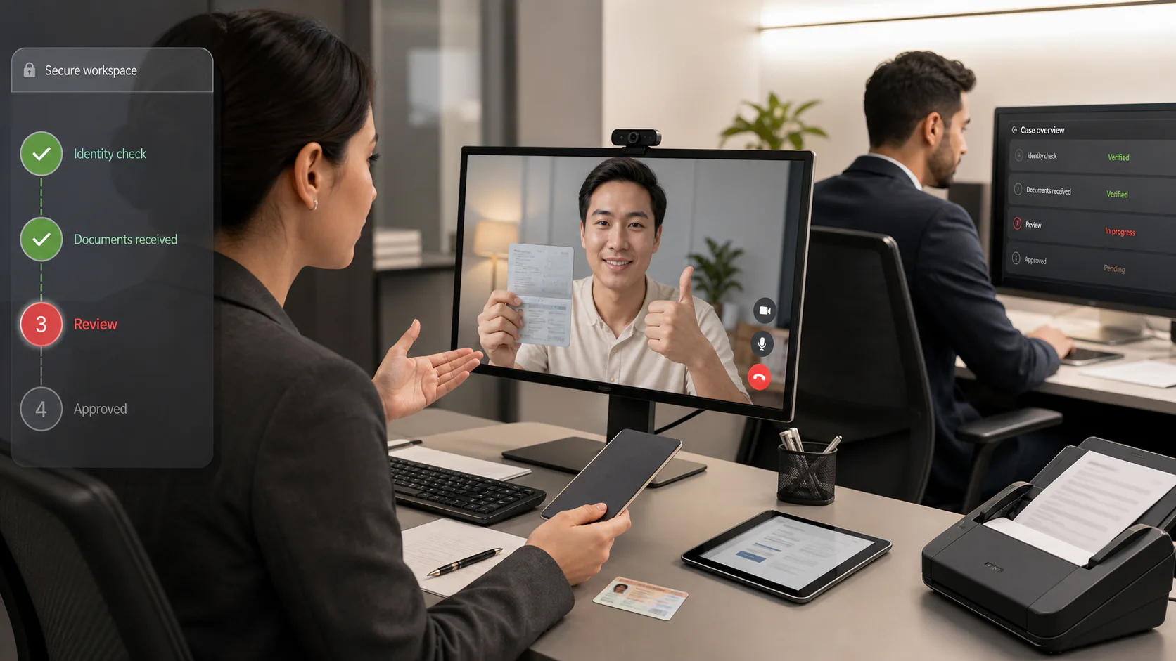 Remote client onboarding and identity verification session