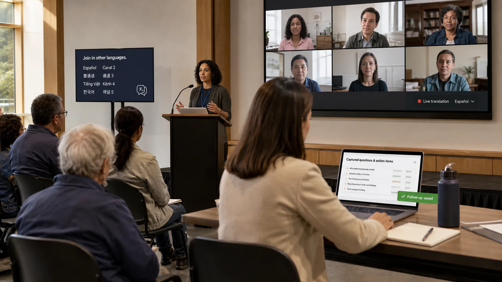 Municipal government hosting an accessible virtual town hall