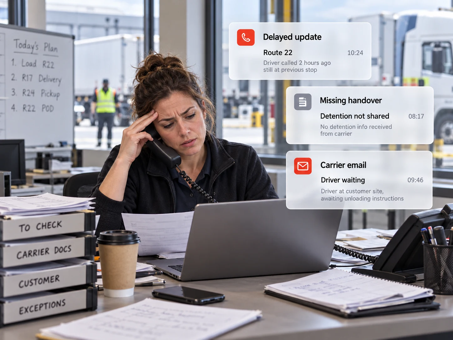 Route and shipment information fragmented across disconnected systems