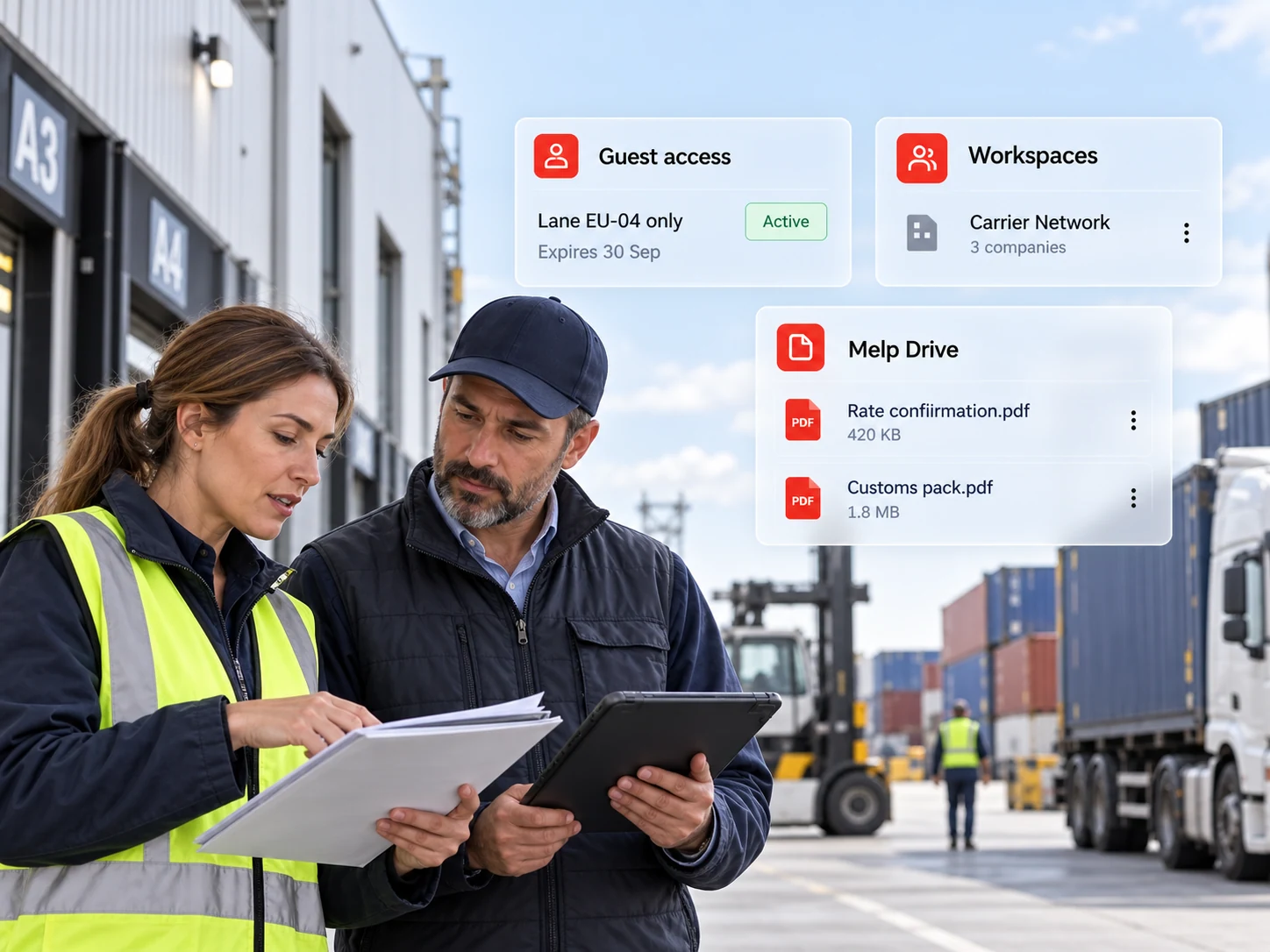 Secure collaboration with carriers, brokers, and 3PL partners