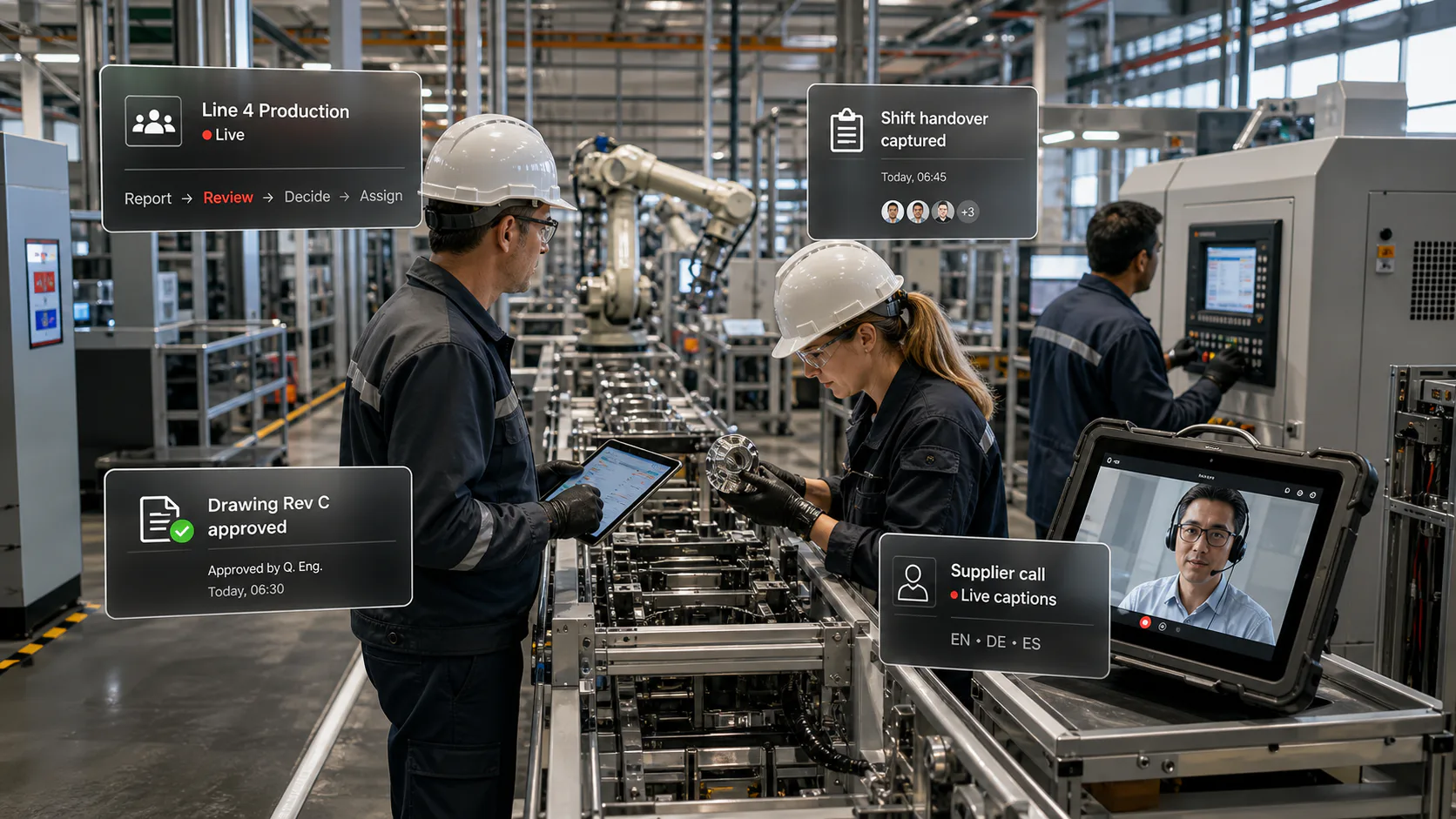 Manufacturing and supply chain teams collaborating with Melp